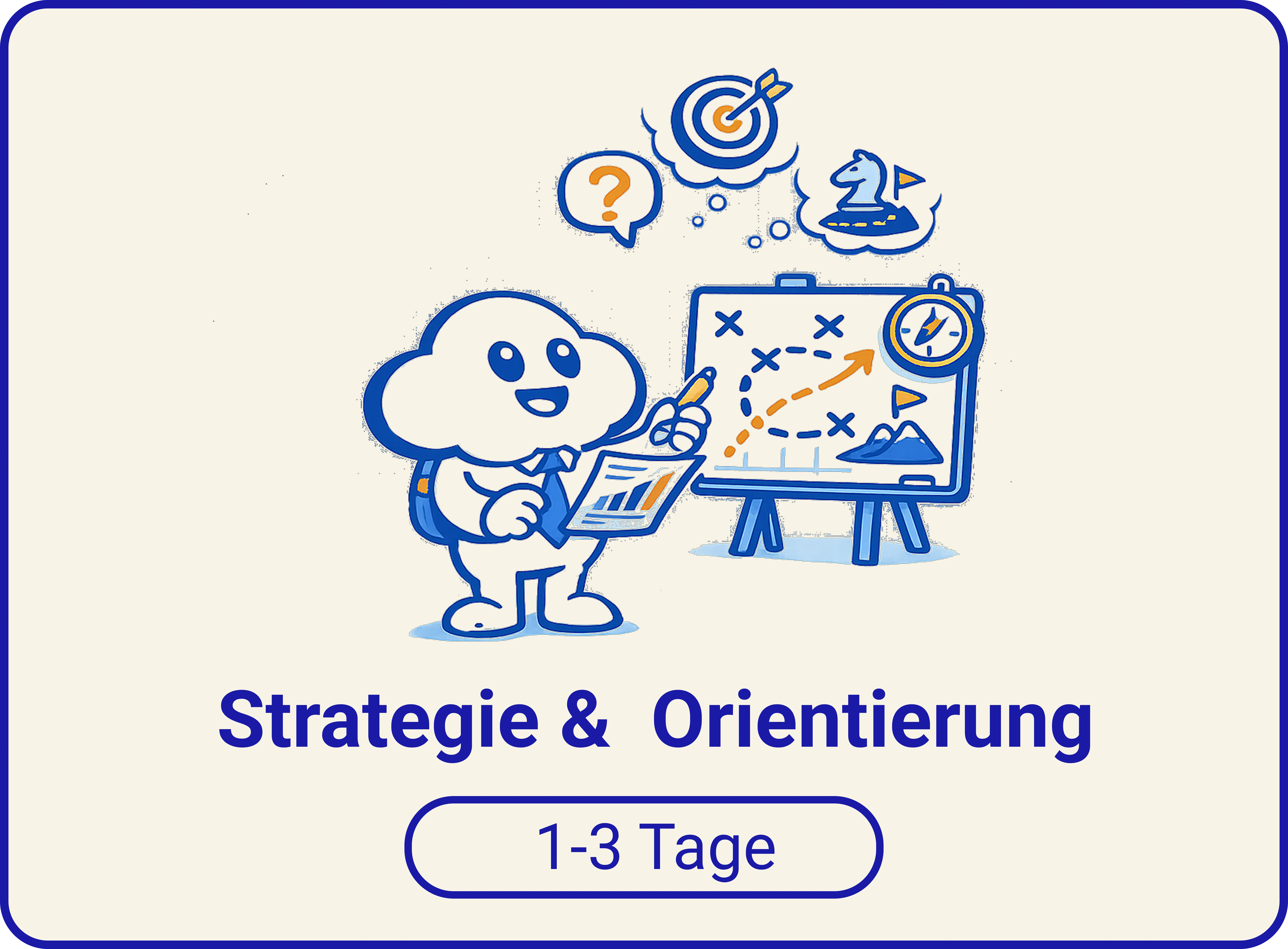 Illustration zum Tech Direction Workshop: Strategie und Orientierung, 1–3 Tage.